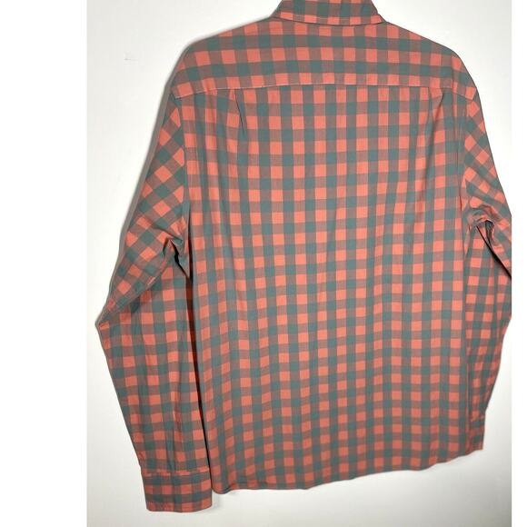 J.Crew Polo Button up Slim Plaid Long Sleeve Red Grey Casual Preppy Mens Medium - Picture 3 of 8